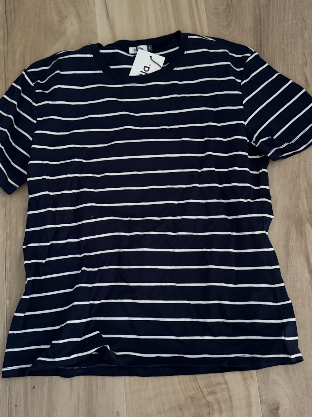 Basic Sybil’s Striped Crewneck Tee - Navy & White